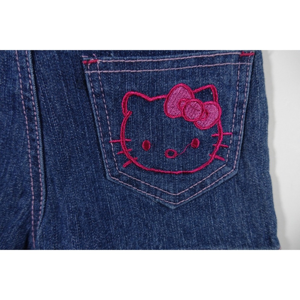 Hello Kitty Jeans Shorts Girls 5 Cotton Polyester Spandex Ajustable Waistband - Picture 4 of 5